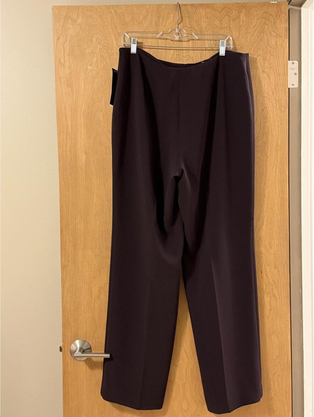 NWT Louben Stretch Trousers | Size 16 | Eggplant / Deep Plum - Picture 2 of 6